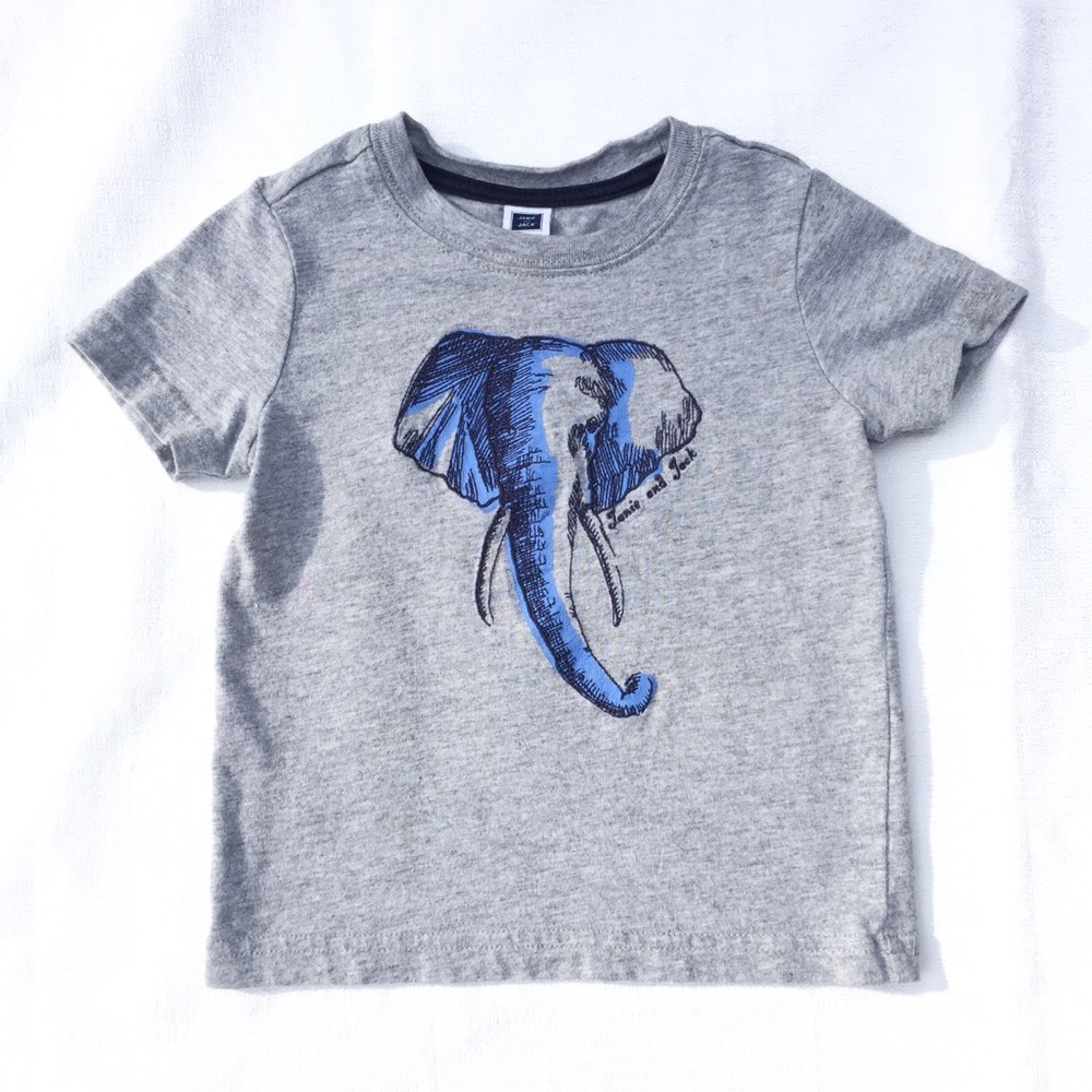 Janie and Jack Elephant Tee and Navy Blue Joe Fresh Tee Size 12 - 18 months - Picture 2 of 10